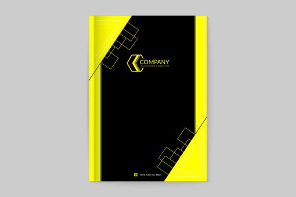 Book Cover Professional Business: Yellow Branding Stationery Template