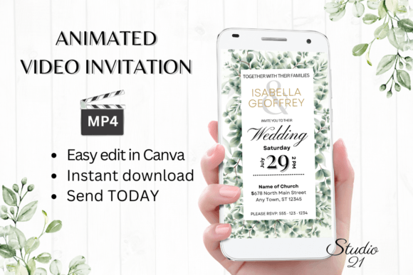 Classic Wedding Invitation W8400: Timeless Elegance for Your Digital Evite