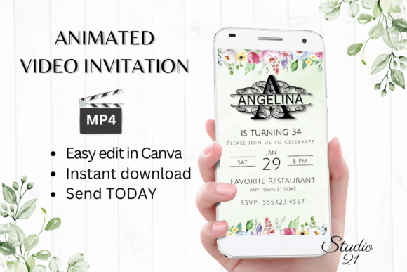 Digital Invitation (Monogram Letter a): Your Template for Instant Elegance