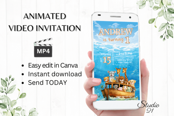Digital Jungle Birthday Invitation: Instant Animated Templates