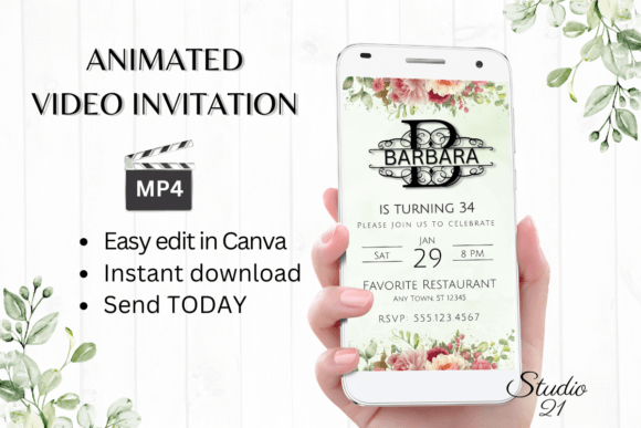 Elevate Your Event with a Digital Invitation (Monogram Letter B)