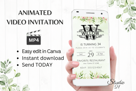 Elevate Your Event with a Digital Invitation (Monogram Letter W)