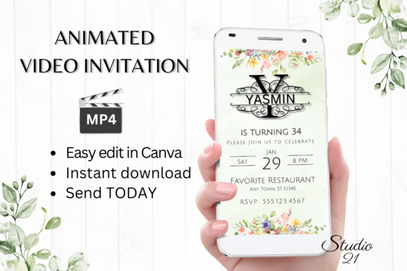 Elevate Your Event with a Monogram Letter Y Digital Invitation
