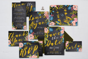 Elevate Your Wedding with a Black Floral Invitation Suite
