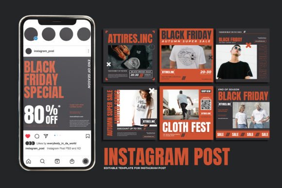 Maximize Your Brand: The Black Friday Sale Instagram Post Kit