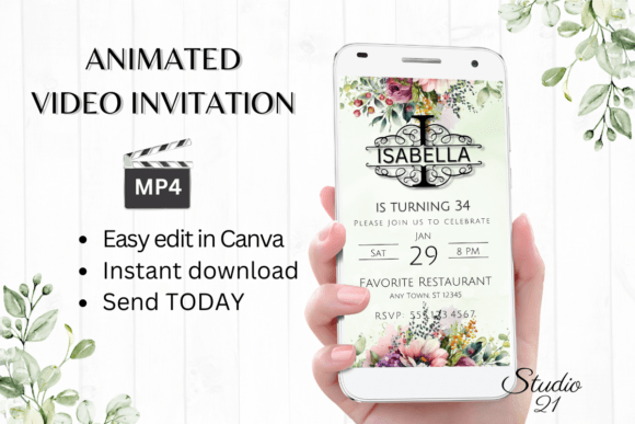 Monogram Letter I: Instant Animated Invitations