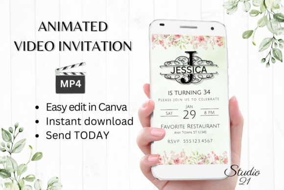 Monogram Letter J: Your Instant Digital Invitation Solution