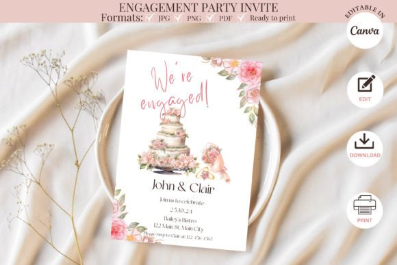 Stylish Engagement Party Invitation Template for Your Celebration