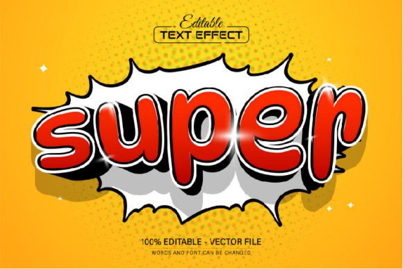 Super Pop Art Comic Text Effect: Editable Vector Design